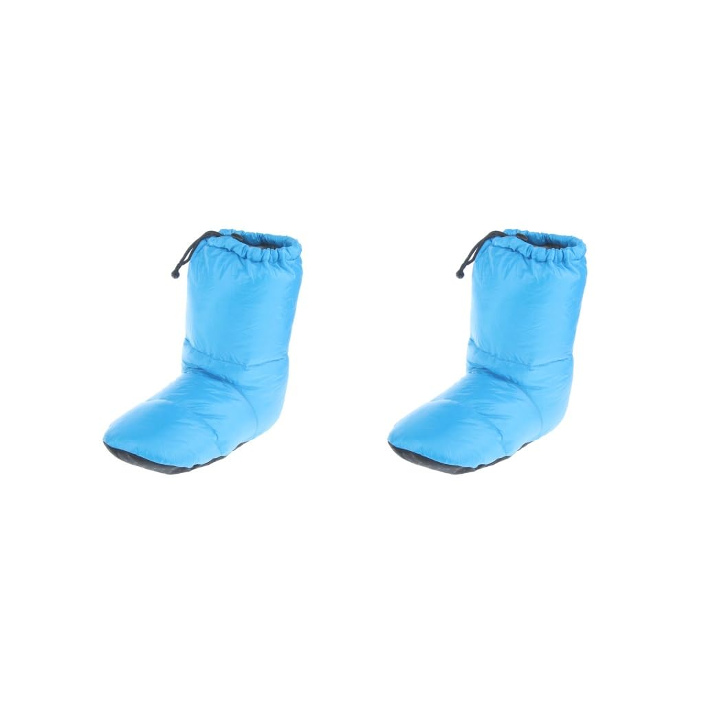 Chaussons d'hiver chauds en duvet d'oie blanc pour tente de camping Noir M