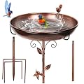 Bird Bath for Outside 38.5 Inch Bronze Freestanding Garden Birdbath