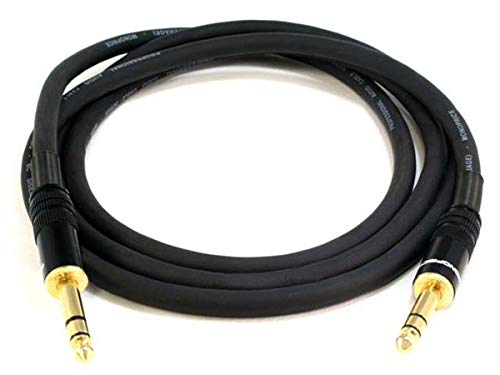 Image of Monoprice 1 /4-Inch TRS Male to Male Cable - 6 Feet - Black, 16AWG, Gold Plated - Premier Series