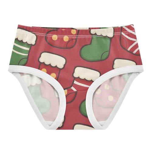 Christmas Stockings Daily Wear Girls' Panties Comfort Color for Toddler Girls in Sizes 2T,3T, 4T, 5T, 6Y and 8Y