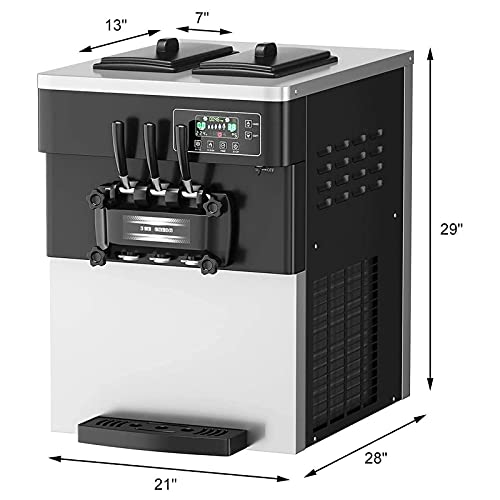 2200W Kommerzielle Eismaschine, Soft & Hard Serve Desktop Automatische Eismaschine Mit LCD-Display, 3… – Bild 3