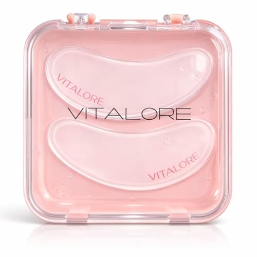 Vitalore Reusable Silicone Eye Patches - Hydrating Eye Pads for Puffiness Dark Circles & Fine Lines - 100% Silicone Eye Mask (1 pair)
