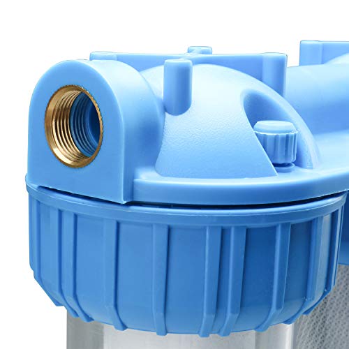 DasMarine Dual Whole House Water Filter Purifier with Filters,Carbon Block and Sediment Included,Water Filter Purifier Kit with Housing Wrench,Screws