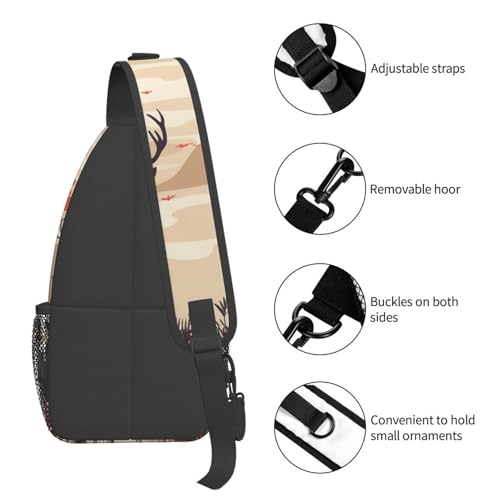 Sling Bag unisex negro 7.2x3.5x15.3 pulg miniatura 4