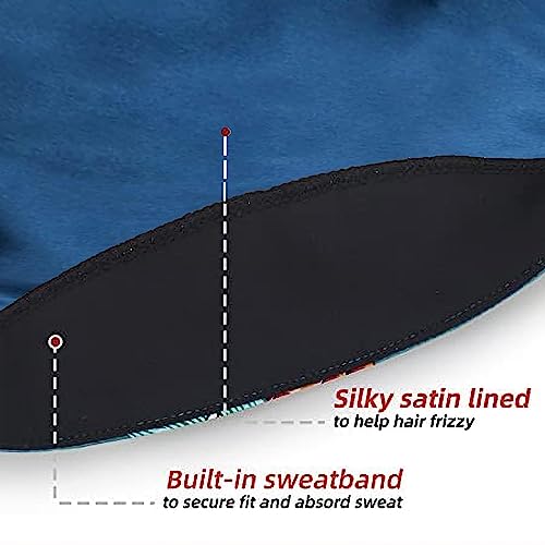 Image of Bouffant Caps with Button and Sweatband, Adjustable Scrub Caps for Women Men, One Size Multi Color
