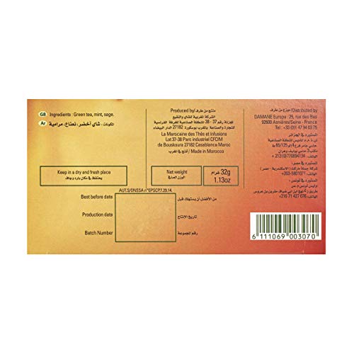 SULTAN TEA|Mint and Sage Green Tea - 20 Tea bags