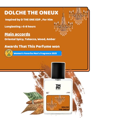 Image of TMPerfumehouse Dolche The Oneux EDP for Men | Spicy, Woody & Long Lasting Perfume Spray | Warmspicy, Amber & Tobacco Fragrance | Luxury Gift for Him | TMPH | 50ml