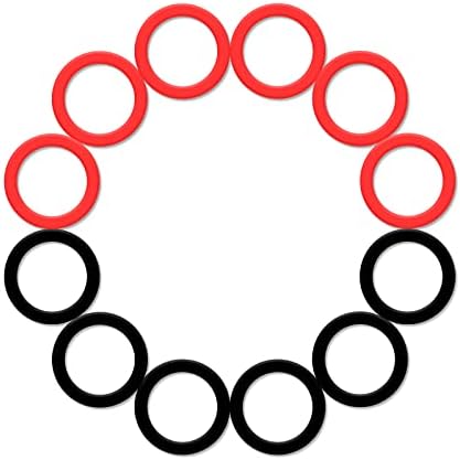 Hook and Loop Throwing Games for Adults & Kids Black & Red Ring Beach, Party, Camping & Yard Games for All Ages (12-Pack)