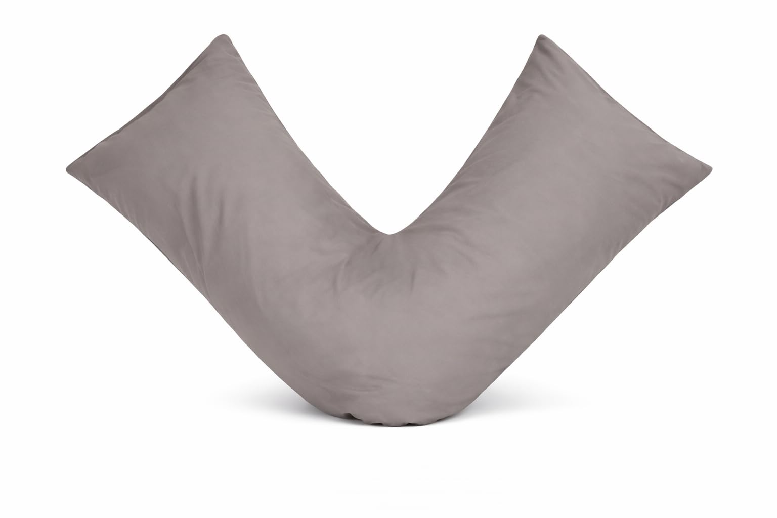 Orthopaedic V-pillow with Free pillowcase- Pregnancy Support V Shaped Triangle Pillow with polycotton pillowcase 74x34cm-Hollow Fibre V-pillow for for Neck,Maternity Pregnancy Support (Silver)