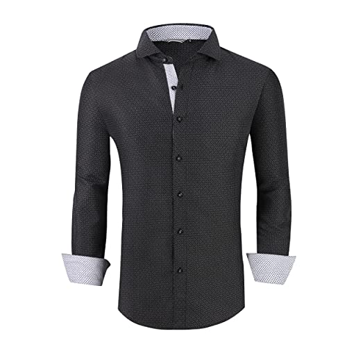 Alex Vando Mens Printed Dress Shirts Long Sleeve Regular Fit Button Down Shirt