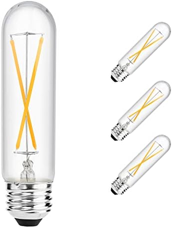 Yaoten T10(T30) E26 TDimmable Led Edison Bulb, Tubular Vintage, Equal 25 Watt Incandescent Bulb, 2W Warm White 2700K for Chandeliers, Ceiling Fan, Wall scones, Pendant, 3 Pack