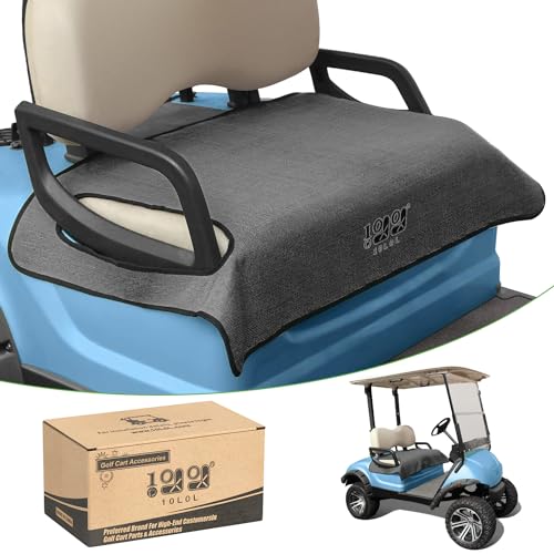 10L0L Golf Cart Seat Covers, Universal Golf Cart Seat Towel Blanket for Yamaha G2, G8, G9, G16, G19, G22 G29 2 Person Seats with Armrests Nonskid Bottom Suitable for All Weather Conditions(Dark Grey)