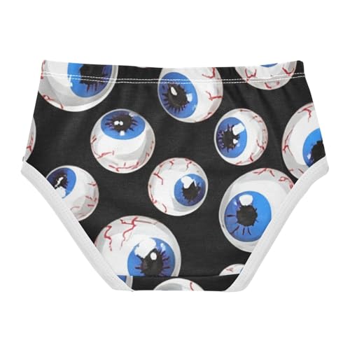 Cotton Girls Underwear Toddler Cartoon Eyeballs Black Panties for Girl Pattern Briefs Girls Undies 2t2