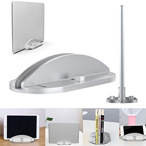 Preisvergleich Produktbild Upxiang Einstellbare Aufbewahrungshalterung Vertikaler Laptopständer Desktop Platzsparender Aluminiumhalter für MacBook Pro Notebook (Silber)