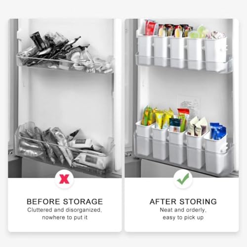 Image of 3 Pcs Fridge Storage Containers, Detachable Food Refrigerator Organizer Container Butter, Chocolate, Sauce, Candies, Vegetables, Stationery Toiletries, Plastic (Square)