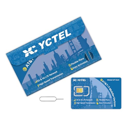 YCTEL Data Only SIM Card with 1GB Trial, 5G/4G LTE for Mobile WiFi Hotspot, Router, Tablet, Laptop & IoT Devices, 3-in-1 SIM Card & No Contract | USA Wide Coverage