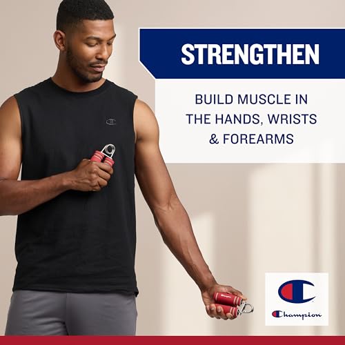 Image of Champion 2-Pack Hand Grip Strengthener, Medium Resistance Grip Strength Trainer with Soft Foam Handles, Forearm and Wrist Trainer for Home Gym Workouts, Stress Relief and Daily Conditioning