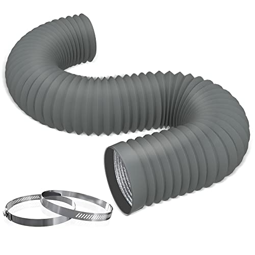 Ventifan 4inch Dryer Vent Hose Flexible Aluminum Foil Air Ducting for HVAC Ventilation Fan,Grey