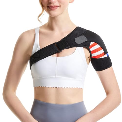Supporto Spalla Neoprene con Fascia Regolabile - Tutore per Spalla per Artrite, Periartrite e Lussazione - Adatto a Sport, Riacquisto e Dolore Spalla Sinistra/Destra(Mimetico Rosso)