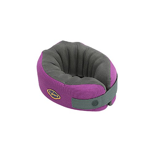 C-guard Neck Pillow - Comfortable Neck Supporter - Ergonomic Structure: Back Supporting Pillars, Vertical Air Channels, Body-Fit Container - Trip, Office - Purple (L)