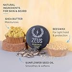 ZEUS Beard Balm, Natural Beeswax & Shea Butter Balm, Softening Conditioner for Facial Hair – MADE IN USA (Sandalwood) 2 oz. - Image 2