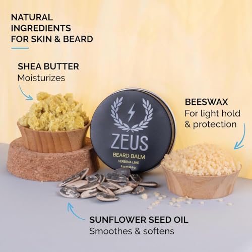 ZEUS Beard Balm, Natural Beeswax & Shea Butter Balm, Softening Conditioner for Facial Hair – MADE IN USA (Sandalwood) 2 oz. - Image 3