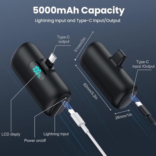 Mini Power Bank portátil 5000mAh para iPhone miniatura 6