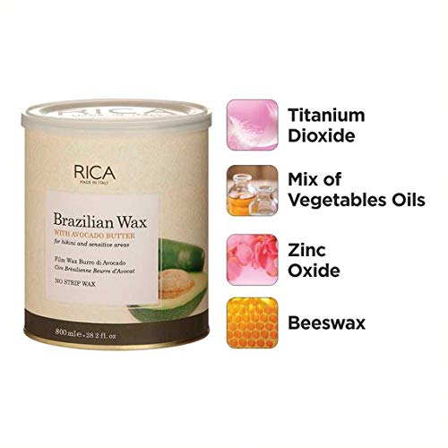 RICA Brazilian Wax, Tub 800 ml. For intimate areas and armpits hair