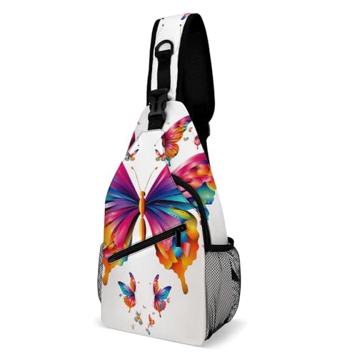 Bolso bandolera deportivo con mariposas para hombre y mujer