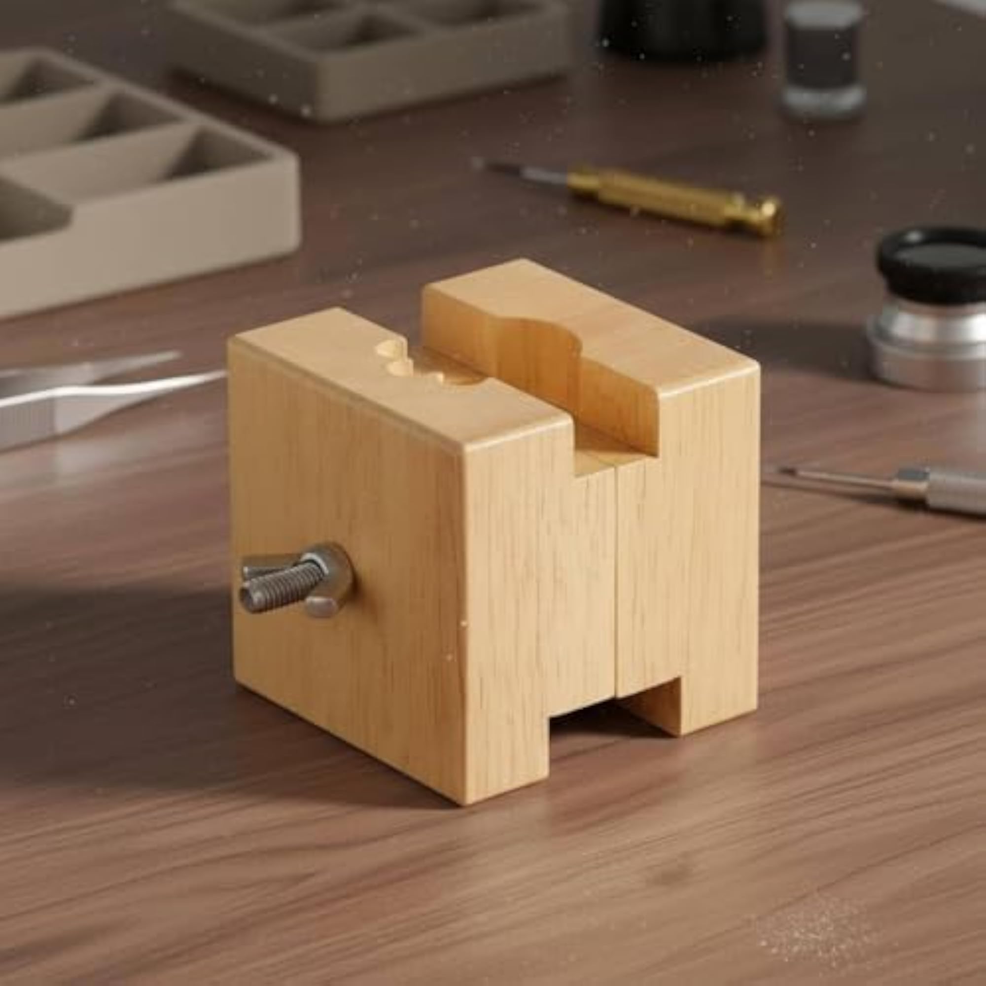 Wooden Watch Dial Holder & Back Opener Tool
