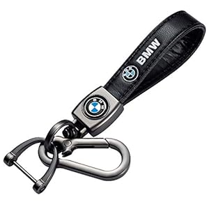 MAGIC-ZONE Leather Car Keychain Metal Car Keyring,Key Chain Replacement with Logo for Car Key Fob Work with BMW X1 X3 X7…