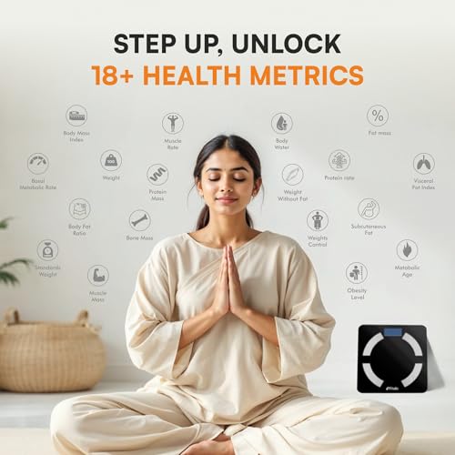 Image of Bluetooth Smart Scale, BMI Weight Machine for Body Weight with 18 Body Parameters, Body Fat Analyzer Machine & Body Composition Scale with APP, LED Display & 2 Years Warranty (‎FIT PRO 2025-1)