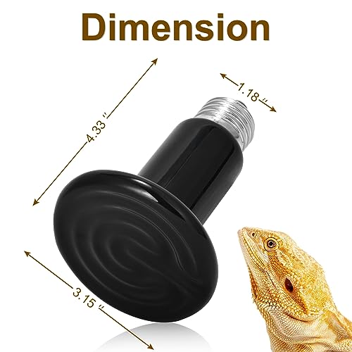 NEPTONION 2 Pack Ceramic Heat Emitter, 100W Reptile Heat Lamp, No Light Emitted Bulb - Image 2