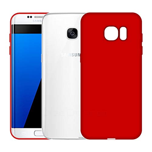 Image of Case Creation Luxurious OG Series for Samsung S7 Edge Case Cover,Anti-Dirty Slim Case Frosted Matte Cute Candy TPU Raised Bezel (Splash of Color) Back Cover for Samsung GalaxyS7 Edge - Glamour Red