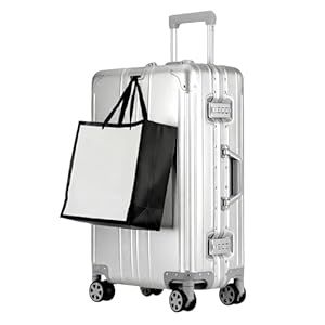 yewjog Koffer Handgepäck · Hartschalen in 100% Aluminium · Trolley Reisegepäck · Reisekoffer mit 4 Doppelräder · TSA Zahlenschloss · S · Silber