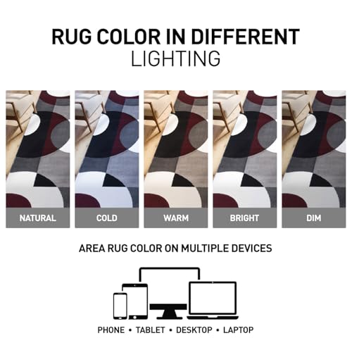 Image of Rugshop Circles Modern Soft Living Room Bedroom Area Rug Burgundy 2' x 3'