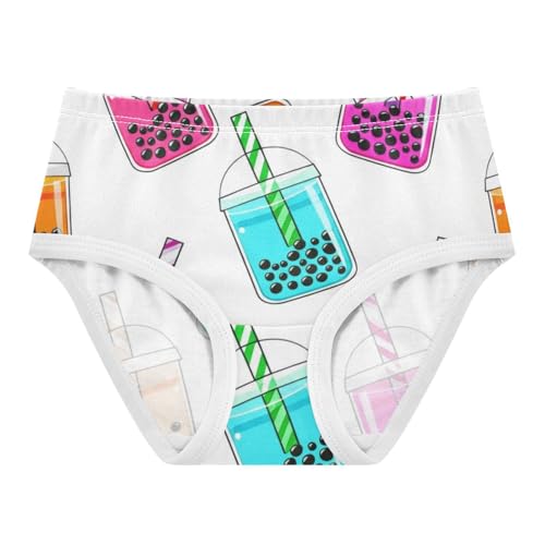 Cotton Toddler Underwear Custom Cute Cartoon Bubble Tea White Panties Little Girl Funny Briefs Underpants 2t