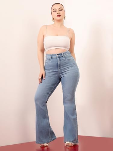 Image of Miss Chase A+ Women's Bootcut High Rise Regular Length Stretchable Denim Jeans
