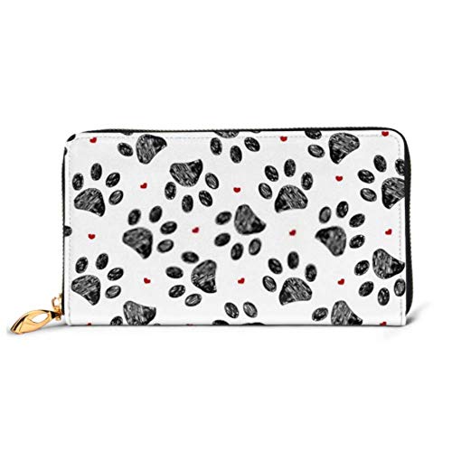 Preisvergleich Produktbild JHGFG Mode Handtasche Reißverschluss Brieftasche Nahtloses Muster Textildesign Schwarz Pfote Telefon Clutch Geldbörse Abendkupplung Blocking Leder Brieftasche Multi Card Organi