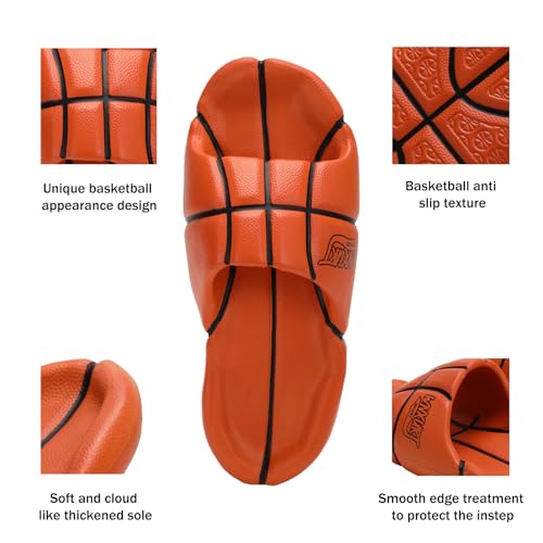 Basketball Pillow Slippers Non-Slip Cloud Slippers Ultra Cushion Sports Arch Support Footbed Sandals Comfort Thick Sole Outdoor Mens Sports Slide Gift for Basketball Enthusiasts2