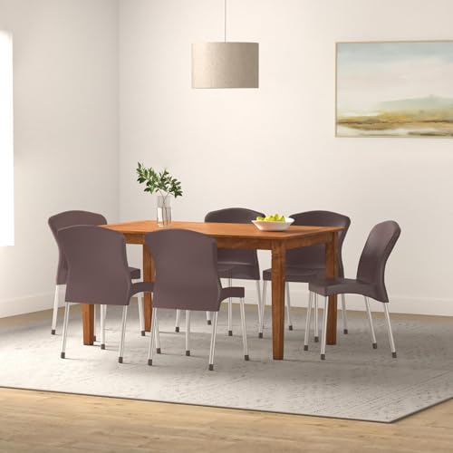 Image of Cello Milano Chair Set Pack of 2 - Brown | Strong and Durable | Easy to Clean | Chair for Living Room, Bed Room, Kitchen, Office Room, Outdoor | 3 Years Warranty
