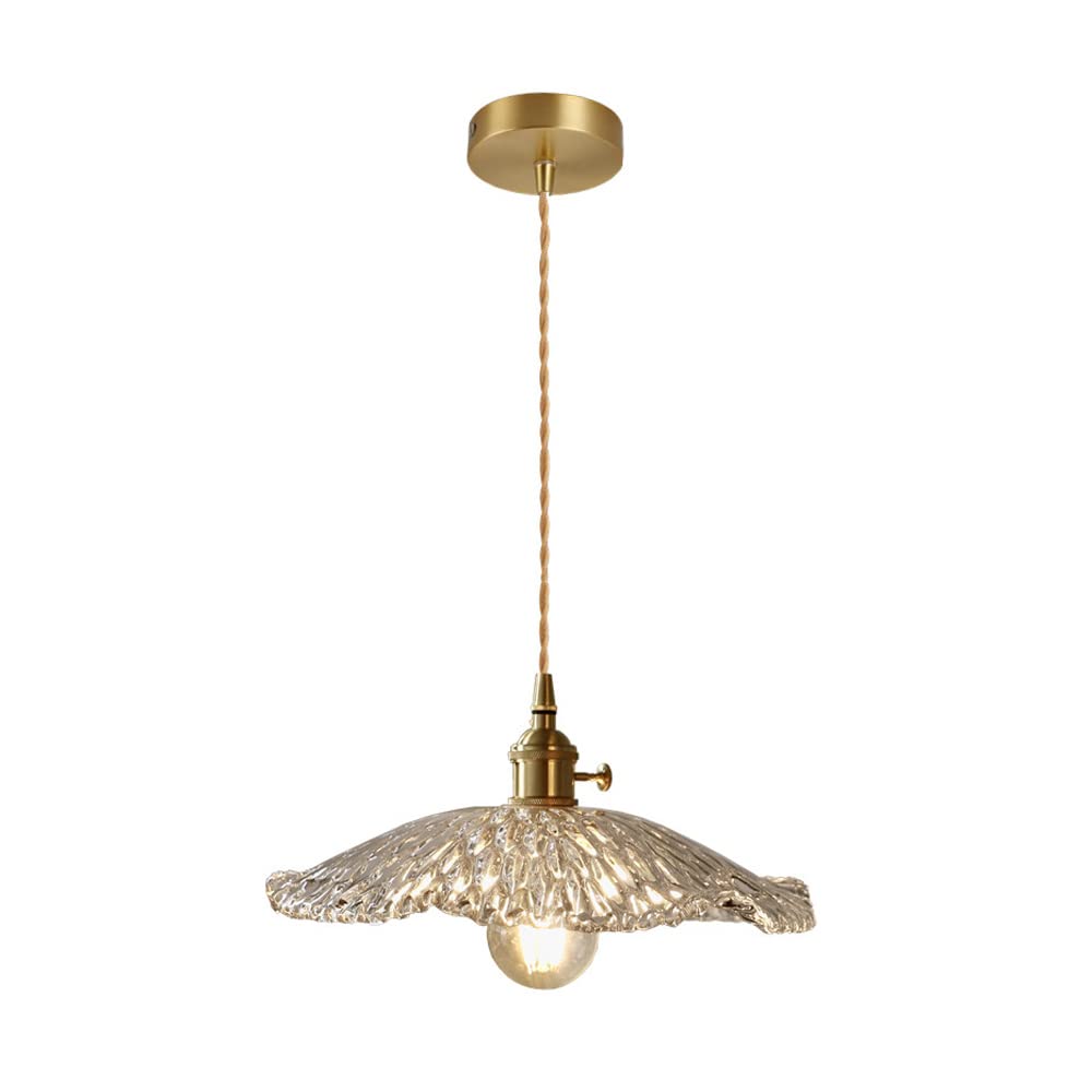 Lampe suspendue d'îlot de cuisine nordique en verre et métal