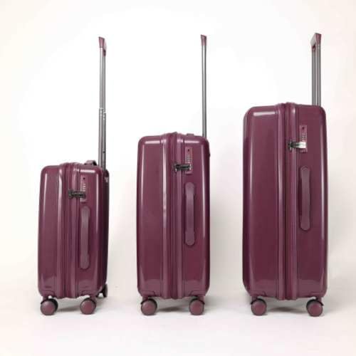 Suitcase Set, 3-Piece Suitcase Set, Suitcase Set in PP, Hard Shell, Telescopic Handle in Aluminum, with Swivel Wheels, Unisex, 20''/24''/28''4