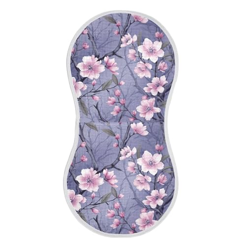 xigua Peach Blossom Baby Burp Cloths for Newborn Boys and Girls 4 Pack, Soft & Absorbent Cotton Baby Burp Cloth, Baby Washcloths, Newborn Towel, Burp Rags