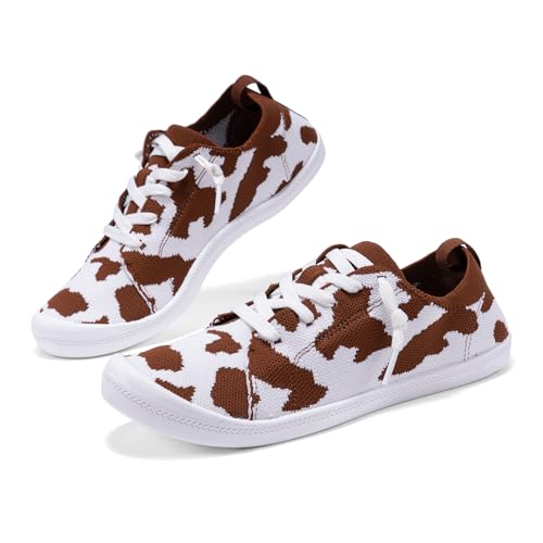 Image of Women's Barefoot Slip-On Sneakers, Slightly Roomy Toe Box, Arch Support Breathable Mesh Walking Loafers with No-Tie Elastic Laces, Non-Slip for All-Day Wear | Size Up Half Size for Wide Feet & High Instep