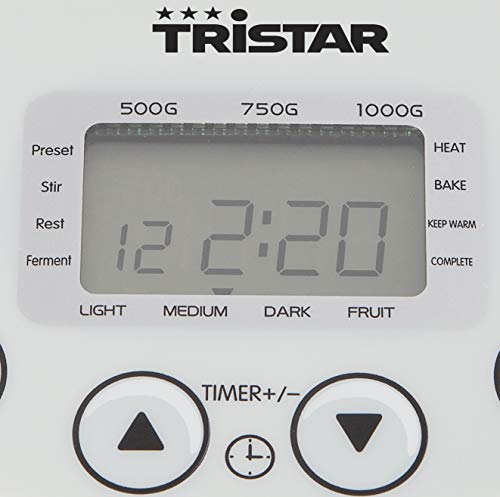 Tristar Broodbakmachine – 19 voorgeprogrameerde bakprogramma's – Inhoud 1000 Gram - 550 Watt – Wit – BM-4586 - Image 6