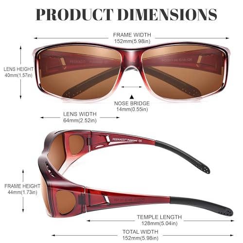 Image of Polarized Sunglasses Fit Over Glasses for Men Women | Wrap Around Sun Glasses for Driving Fishing UV400 Protection
