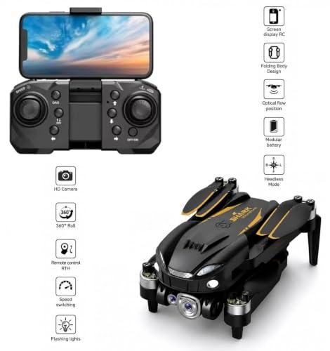 Image of dRoNe wItH hD DuAl cAmErA, oNe cLiCk tAkEoFf /lAnDiNg FlIp rOlLiNg gEsTuRe cOnTrOl wI-Fi cAmErA ReMoTe cOnTrOl X DrOnE