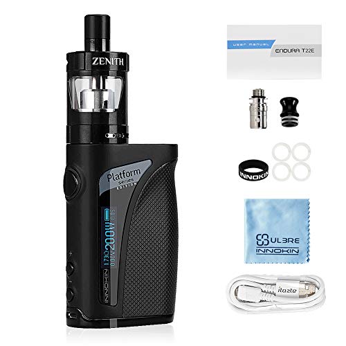 Innokin-iTaste-Kroma-A-Zenith-Kit-E-Cig-Box-Mod-VWTC-6-75W-Power-Atomizer-Refillable-Tank-Zenith-Coil-2000mAh-Battery-OLED-Screen-ULBRE-Cleaning-Cloth-Electronic-CigarettesVape-Pen-SetBlack
