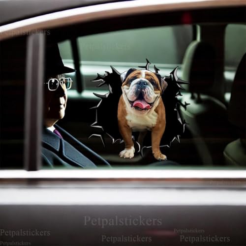 Image of Cute Dog Stickers for Car Window Decals Waterproof Funny Sticker (English Bulldog Decals)